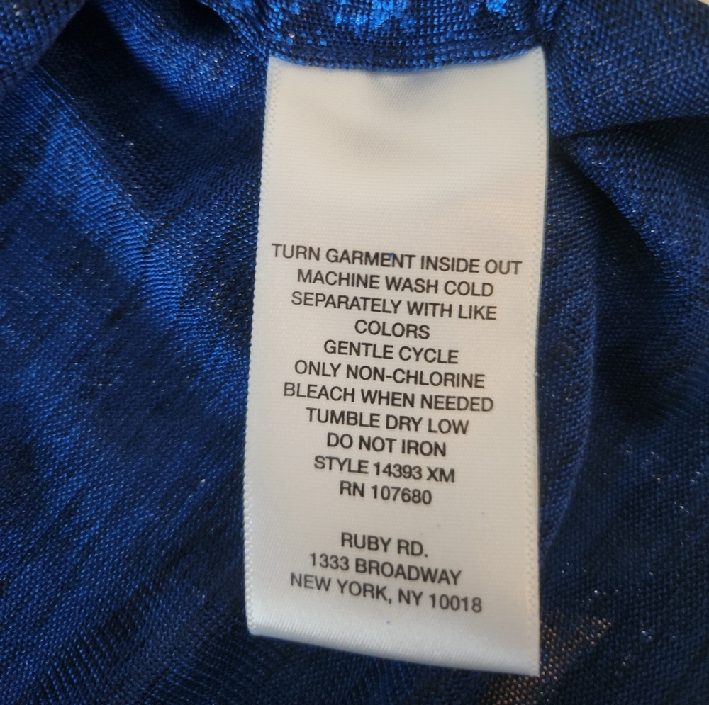 Ruby Rd. Vibrant Blue Studded Blouse - Picture 2 of 4